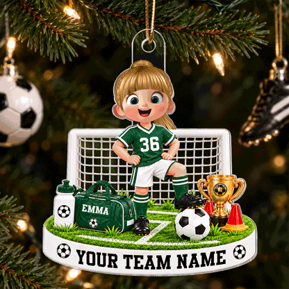 Proud Soccer Memory Acrylic Ornament, Personalized Young Athlete by Goal, Creative Gift for Granddaughter