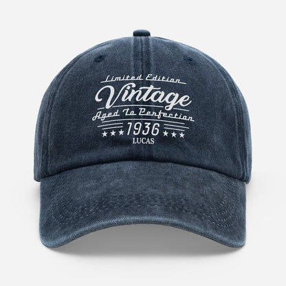 Brushed Cotton Baseball Cap, Personalized Vintage Saying, Creative Birthday Gift Celebrating His Story