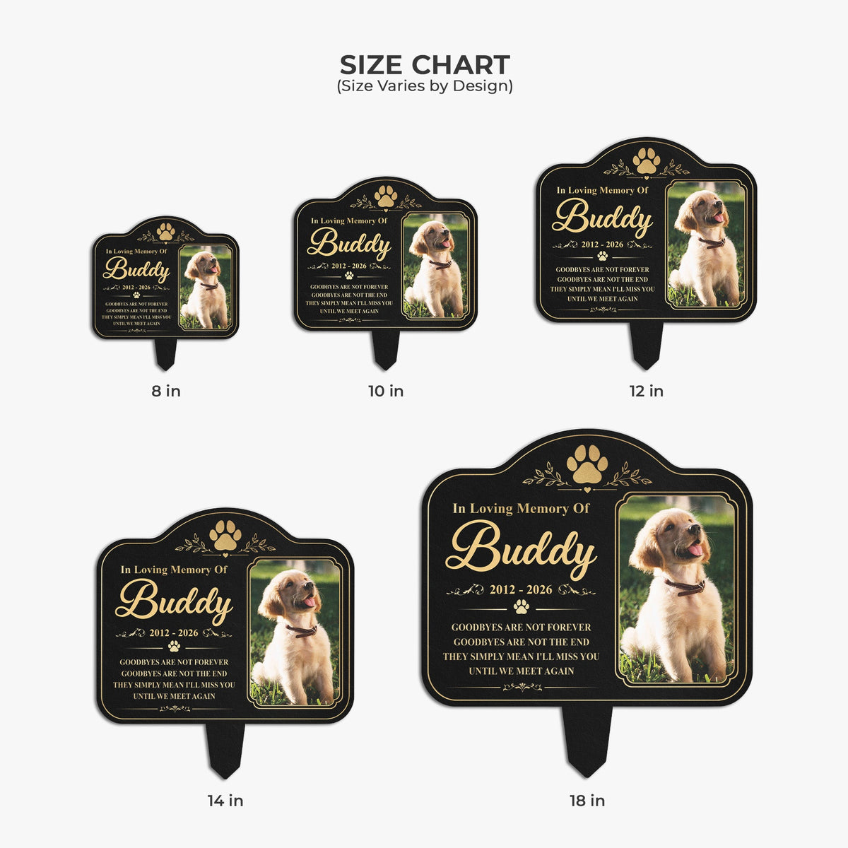Goodbyes Are Not Forever Metal Garden Stake, Personalized Dog Tribute in Green Garden, Creative Sympathy Gift for Pet Owner