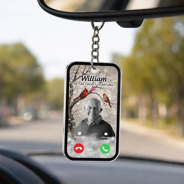 Personalized Acrylic Keychain, The Call I Wish I Could Take Tribute, Creative Remembrance Gift for Loved Ones