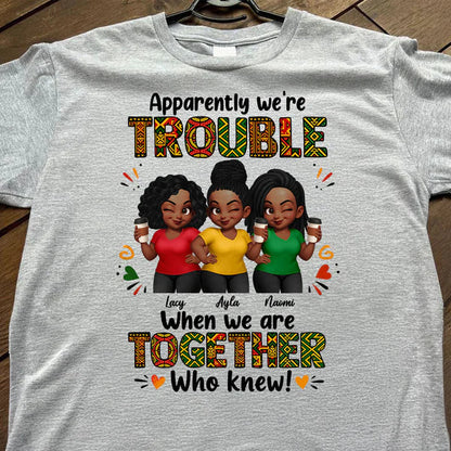 Personalized Classic Tee With Winking Friends & Tribal Lettering, Unique Gift For Close Friends