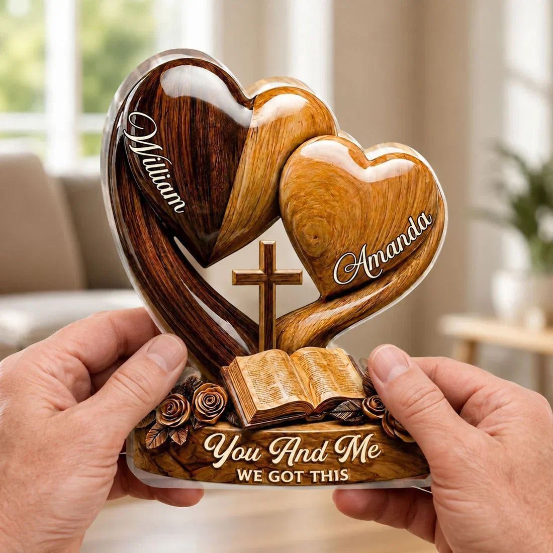 You And Me We Got This Personalized Shaped Acrylic Block Plaque, Creative Keepsake Gift for a Partner