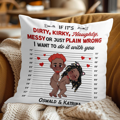 Custom Couple Pillow – “Playful Mugshot” Personalized Design, Romantic Gift for Valentine’s and Anniversaries