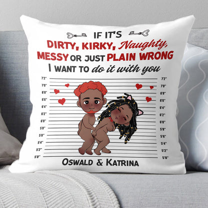 Custom Couple Pillow – “Playful Mugshot” Personalized Design, Romantic Gift for Valentine’s and Anniversaries