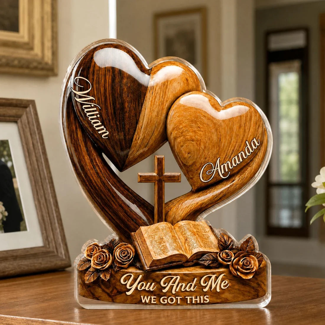 You And Me We Got This Personalized Shaped Acrylic Block Plaque, Creative Keepsake Gift for a Partner