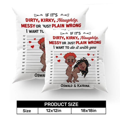 Custom Couple Pillow – “Playful Mugshot” Personalized Design, Romantic Gift for Valentine’s and Anniversaries