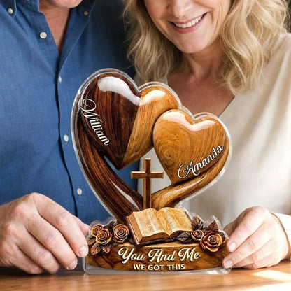 You And Me We Got This Personalized Shaped Acrylic Block Plaque, Creative Keepsake Gift for a Partner