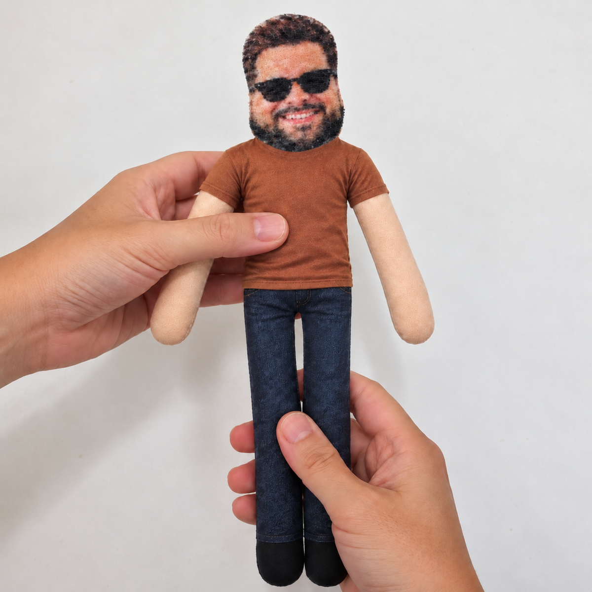 Personalized Photo Squishy Plush Doll, Waving Family Portrait, Unique Gift for Mom, Dad & Kids