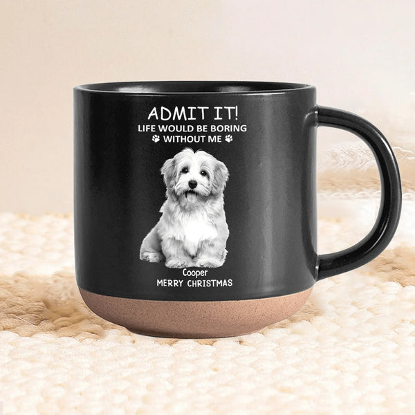 Personalized Christmas Pottery Cup - Funny Pet - Themed Gift Cup