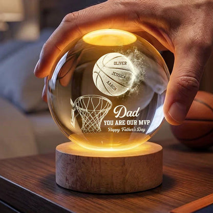 Personalized Basketball Globe Lamp for Dad, You Are Our MVP Father's Day Unique Gift