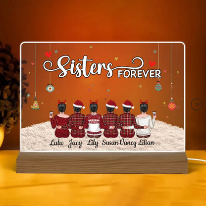 Sisters Forever - Personalized  Poster, Plaque, Ornament,Keychain, Blanket or Cup - A Heartfelt Gift for Your Best Friend or Sister