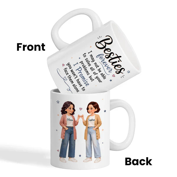 Personalized Mug with Pinky Promise Friends, Unique Creative Gift for Close Friend, Warm Daily Coffee Keepsake
