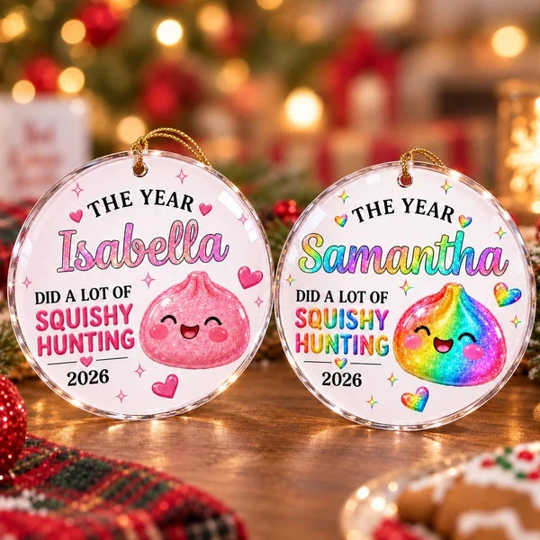 Personalized Acrylic Ornament, Rainbow Dumpling on Christmas Tree, Unique Gift for Kids, Teens & Family