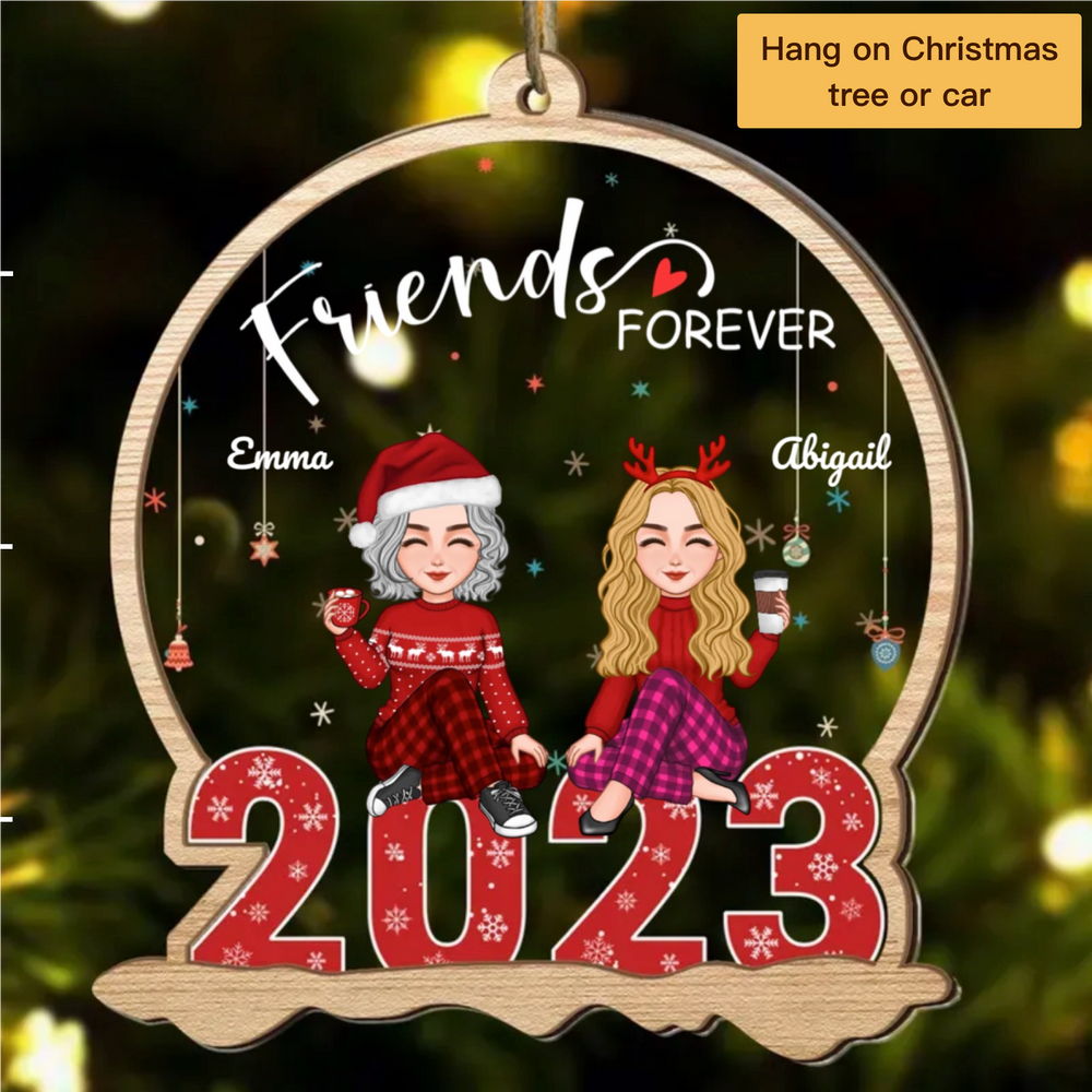 Besties Forever Personalized Christmas Ornament Gifts