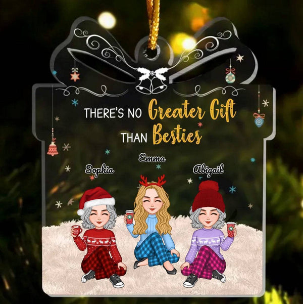Friendship Is A True Blessing To Me - Personalized Custom Ornament - Acrylic Gift Box Shaped - Christmas Gift For Best Friends, BFF, Sisters