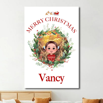 Personalized Merry Christmas Bag, Poster, Plaque, Keychain, Blanket - Custom Holiday Gift for Kids