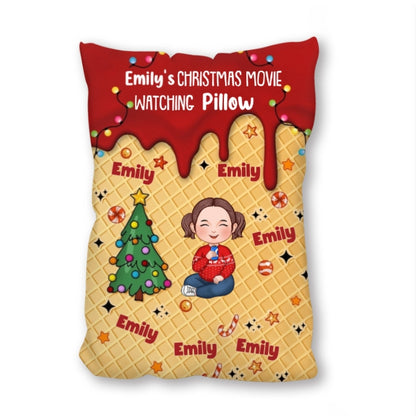 Personalized Christmas Movie Watching Blanket - Cozy Fleece Blanket with Custom Name - Ideal Gift for Holiday Movie Nights