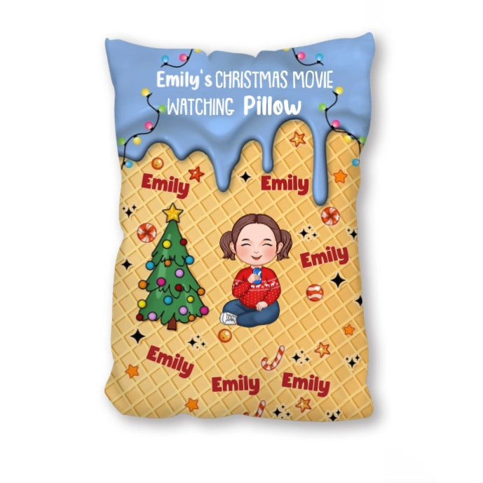 Personalized Christmas Movie Watching Blanket - Cozy Fleece Blanket with Custom Name - Ideal Gift for Holiday Movie Nights