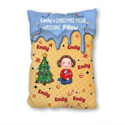 Personalized Christmas Movie Watching Blanket - Cozy Fleece Blanket with Custom Name - Ideal Gift for Holiday Movie Nights