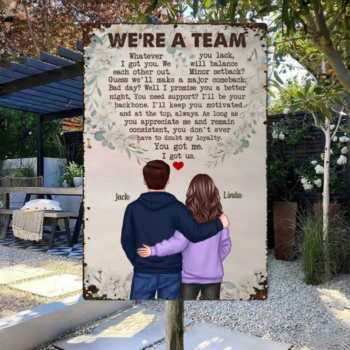 We're a Team Personalized Couple Poster - Perfect Gift for Lovers, Anniversaries, Valentine's Day, and Weddings