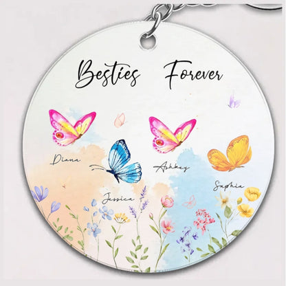 Besties Sisters Grandma Mom Beautiful Butterflies Personalized Circle Ceramic Ornament