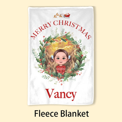 Personalized Merry Christmas Bag, Poster, Plaque, Keychain, Blanket - Custom Holiday Gift for Kids