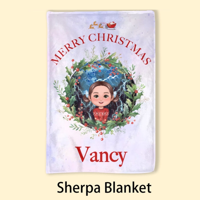 Personalized Merry Christmas Bag, Poster, Plaque, Keychain, Blanket - Custom Holiday Gift for Kids