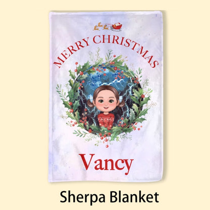 Personalized Merry Christmas Bag, Poster, Plaque, Keychain, Blanket - Custom Holiday Gift for Kids