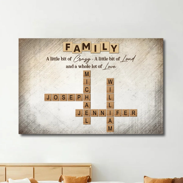 Personalized Family Name Crossword Poster - A Heartfelt Gift for Any Occasion