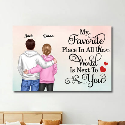 Personalized Couple Cup - "My Favorite Place in the World Is Next to You," A Perfect Gift for Any Occasion!