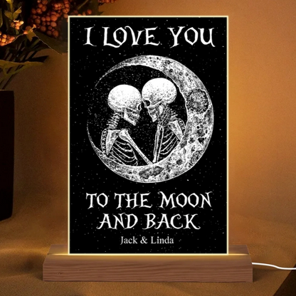 Gothic Couple Canvas – "I Love You to the Moon and Back" Romantic Home Decoration
