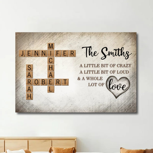 Personalized Family Name Scrabble Poster or Keychain - Unique Gift for Family Love & Memories