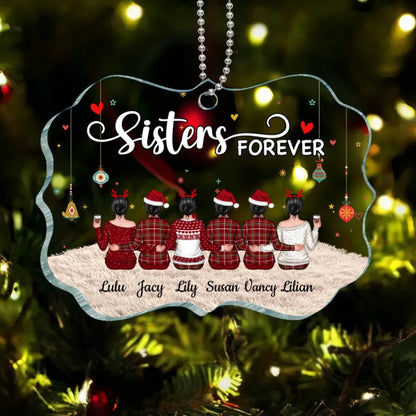 Sisters Forever - Personalized  Poster, Plaque, Ornament,Keychain, Blanket or Cup - A Heartfelt Gift for Your Best Friend or Sister