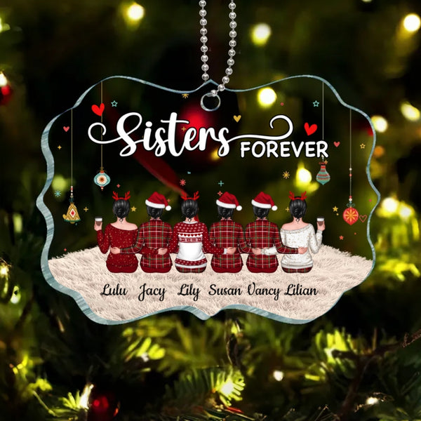 Sisters Forever - Personalized Ornament, Poster, Keychain, Plaque, Blanket, or Cup - A Heartfelt Gift for Your Best Friend or Sister