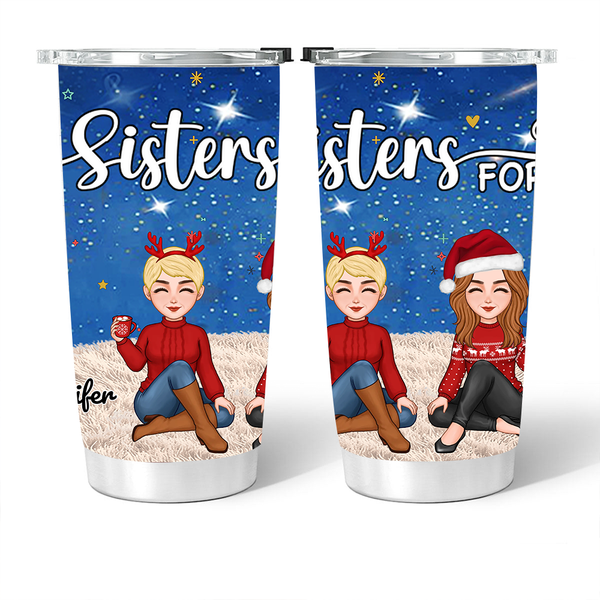 Sisters Forever - Personalized Cup,Keychain,Plaque,Ornament, Poster,   Blanket & Sign - Christmas Gift for Sisters