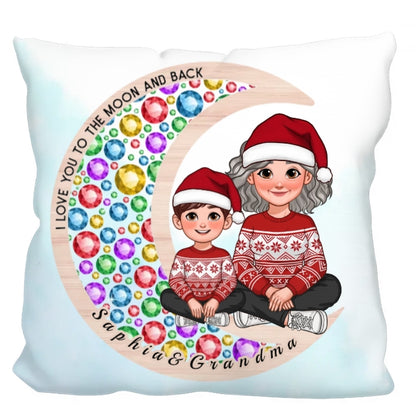 Gorgeous Moon Grandma Grandkid I Love You To The Moon And Back Christmas Personalized Ornament,Plaque,Keychain,Pillow,Sign