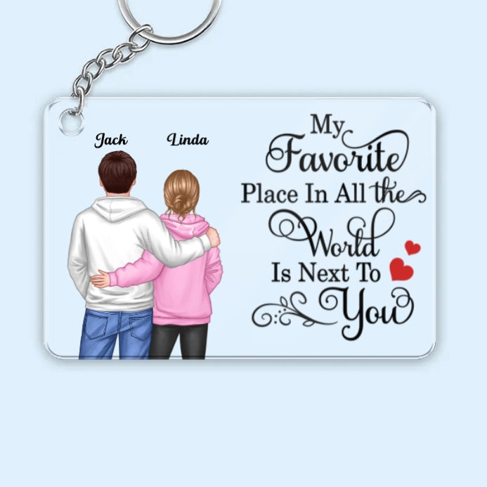 Personalized Couple Cup - "My Favorite Place in the World Is Next to You," A Perfect Gift for Any Occasion!