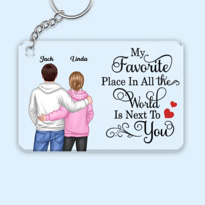 Personalized Couple Cup - "My Favorite Place in the World Is Next to You," A Perfect Gift for Any Occasion!