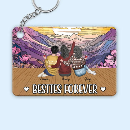 Besties Forever Personalized Ornament, Poster, Canvas, Keychain, Plaque, Pillow or Blanket, Wallet Card, Cup, Sign - A Perfect Gift for Sisters or Friends