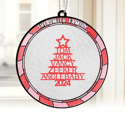 Personalized Stained Glass Ornament or Keychain - Custom Family Name Decoration - 2024 Christmas Gift