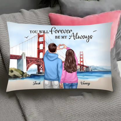 Custom Couple Poster - A Timeless Love Story with Scenic Bridge Backdrop