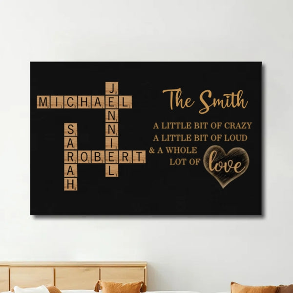 Personalized Family Name Scrabble Poster or Keychain - Unique Gift for Family Love & Memories